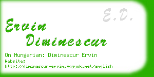 ervin diminescur business card